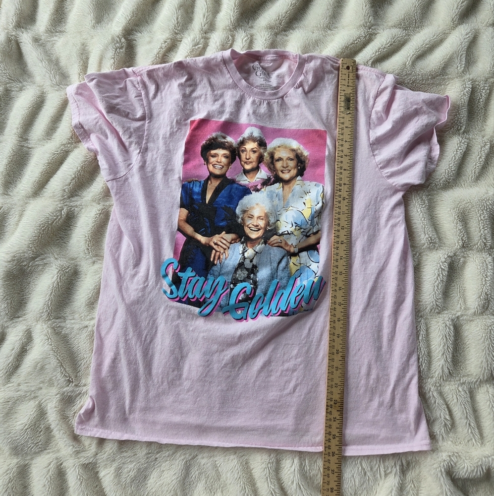 Golden Girls Womens Large Stay Golden T-Shirt - Pink